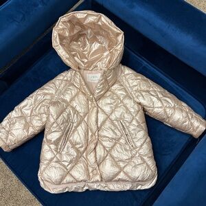 Zara toddler puff Rose Gold Quilted Jacket